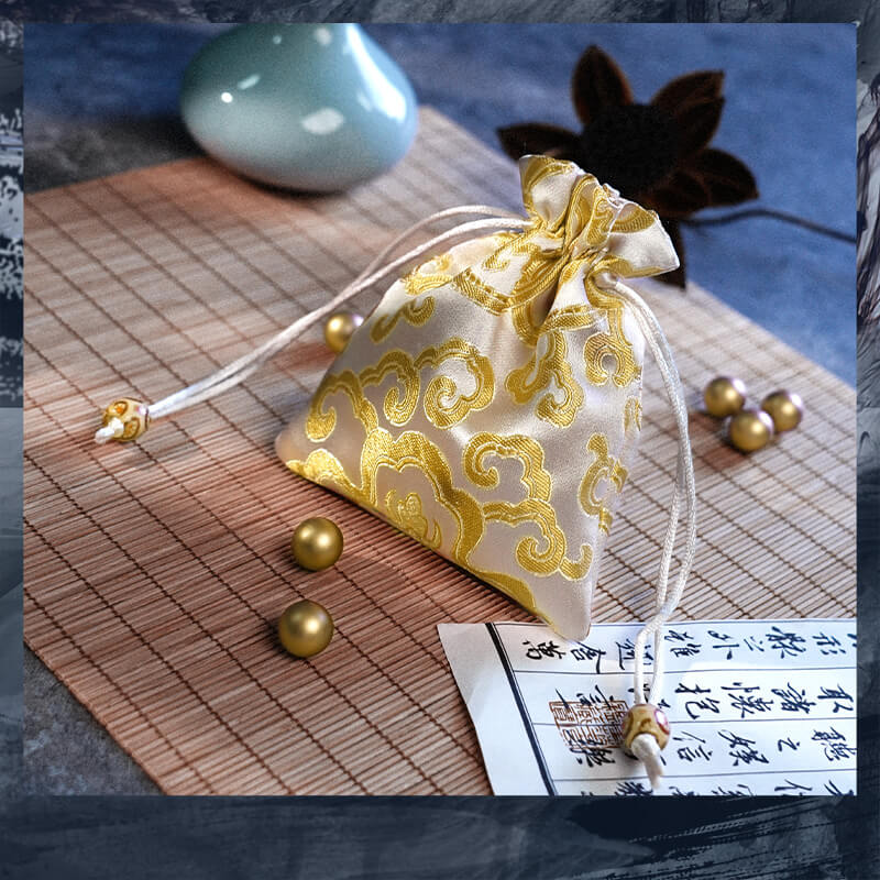 【2pcs 10% off】Word of Honor Ancient Money Bag with Golden Beads