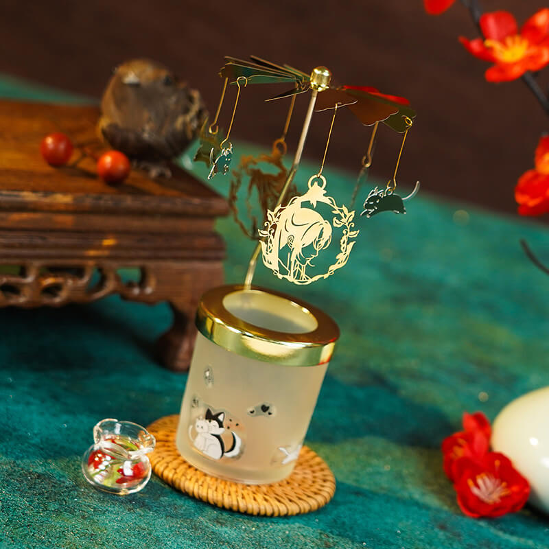 Erha Omodoki Scented Candle Rotating Night Light Gift Box