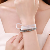 【2pcs 5% off】TGCF Xie Lian Silver-White Bracelet Choker Couple Rings